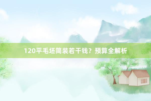 120平毛坯简装若干钱？预算全解析